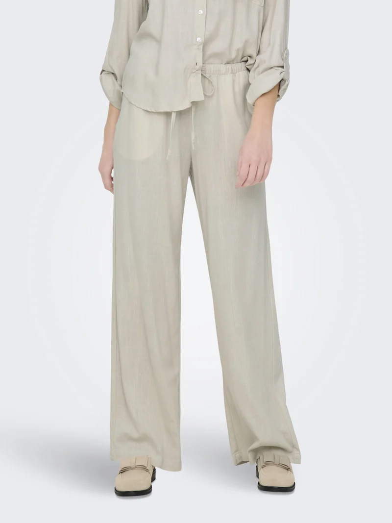 JDYCAYA LINEN MW PANT WVN NOOS, Moonbeam