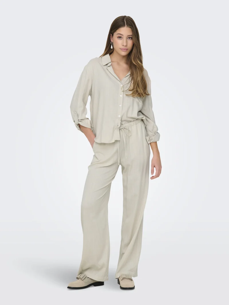 JDYCAYA LINEN MW PANT WVN NOOS, Moonbeam