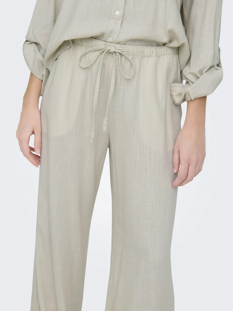 JDYCAYA LINEN MW PANT WVN NOOS, Moonbeam