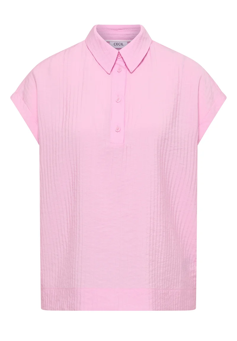 TOS Solid Collar Blouse, light blush rose