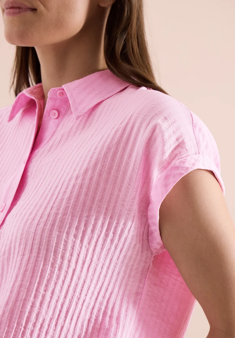 TOS Solid Collar Blouse, light blush rose