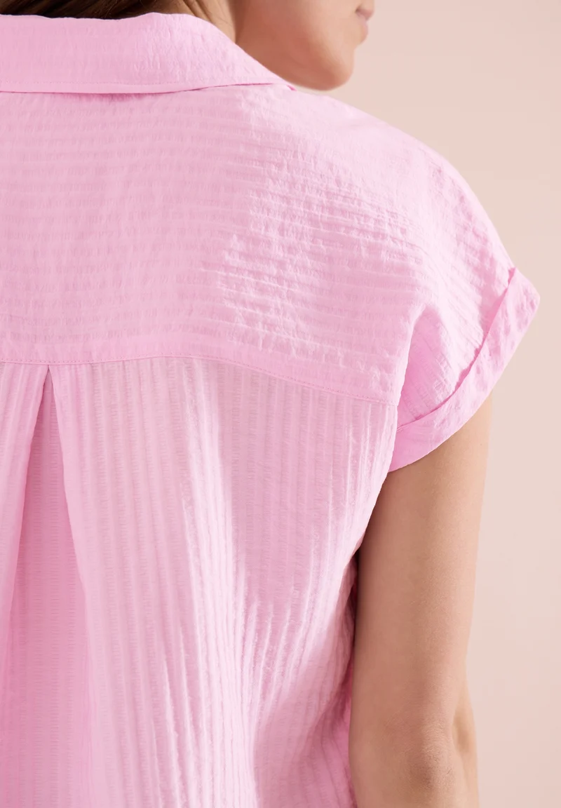 TOS Solid Collar Blouse, light blush rose