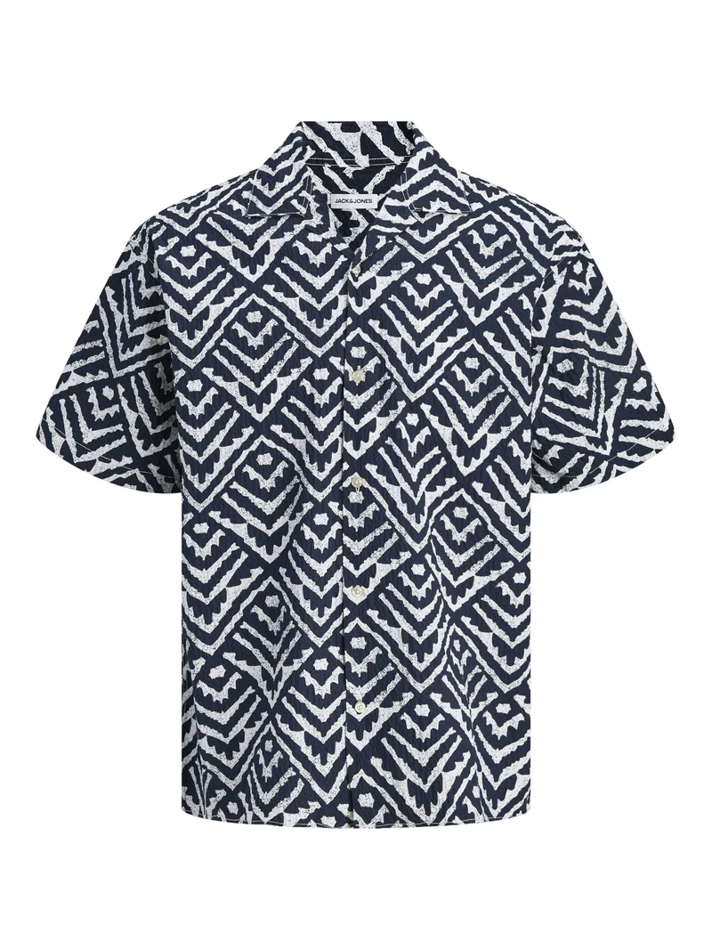 JJMILO SEERSUCKER RESORT SHIRT SS, Sky Captain/AOP