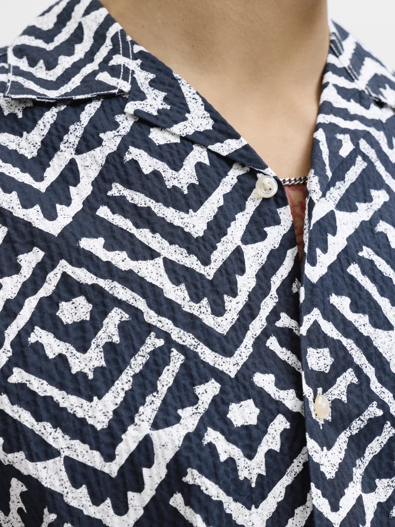 JJMILO SEERSUCKER RESORT SHIRT SS, Sky Captain/AOP