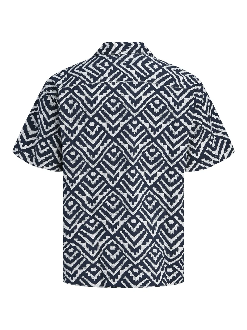 JJMILO SEERSUCKER RESORT SHIRT SS, Sky Captain/AOP