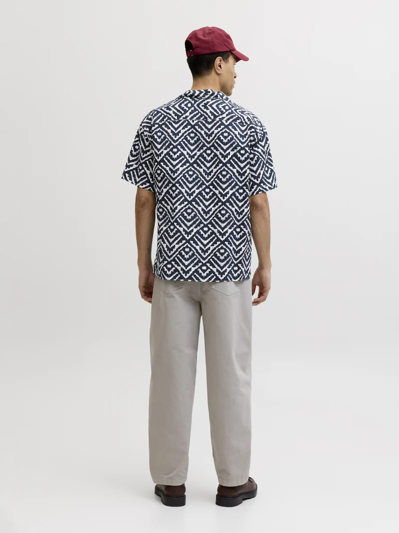 JJMILO SEERSUCKER RESORT SHIRT SS, Sky Captain/AOP