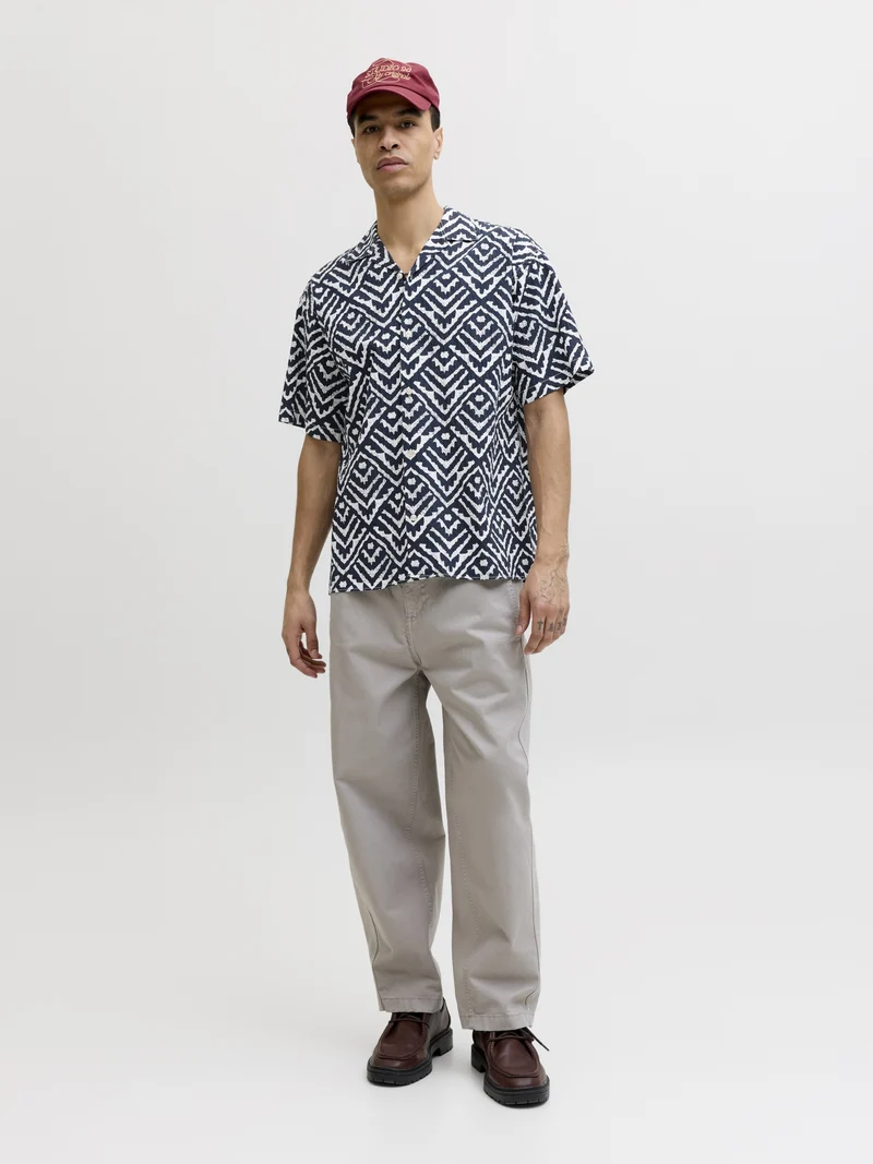 JJMILO SEERSUCKER RESORT SHIRT SS, Sky Captain/AOP