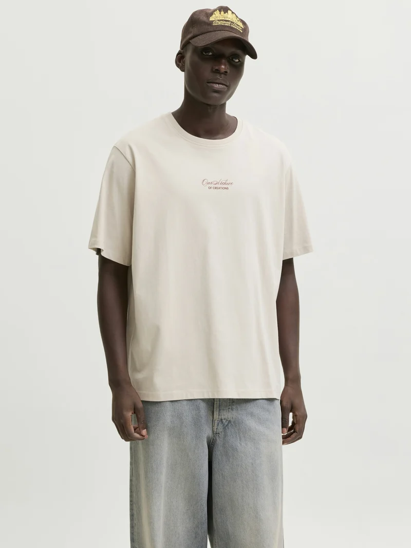 JJART PRINT TEE SS CREW NECK, Moonbeam
