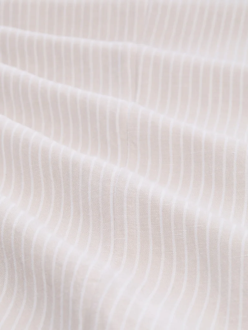 linen loose fit wide leg pants, taupe white irregular stripe