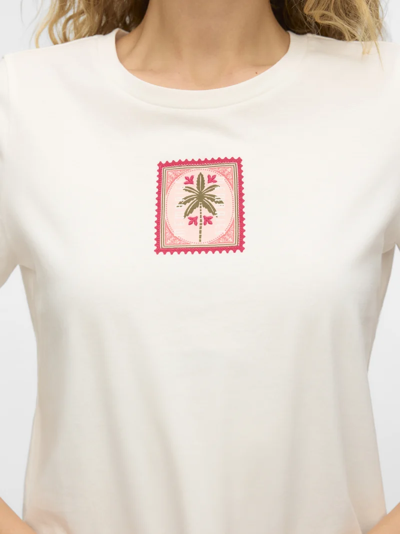 VMJOFIA SS O-NECK T-SHIRT JRS BTQ, Snow White/PATCH