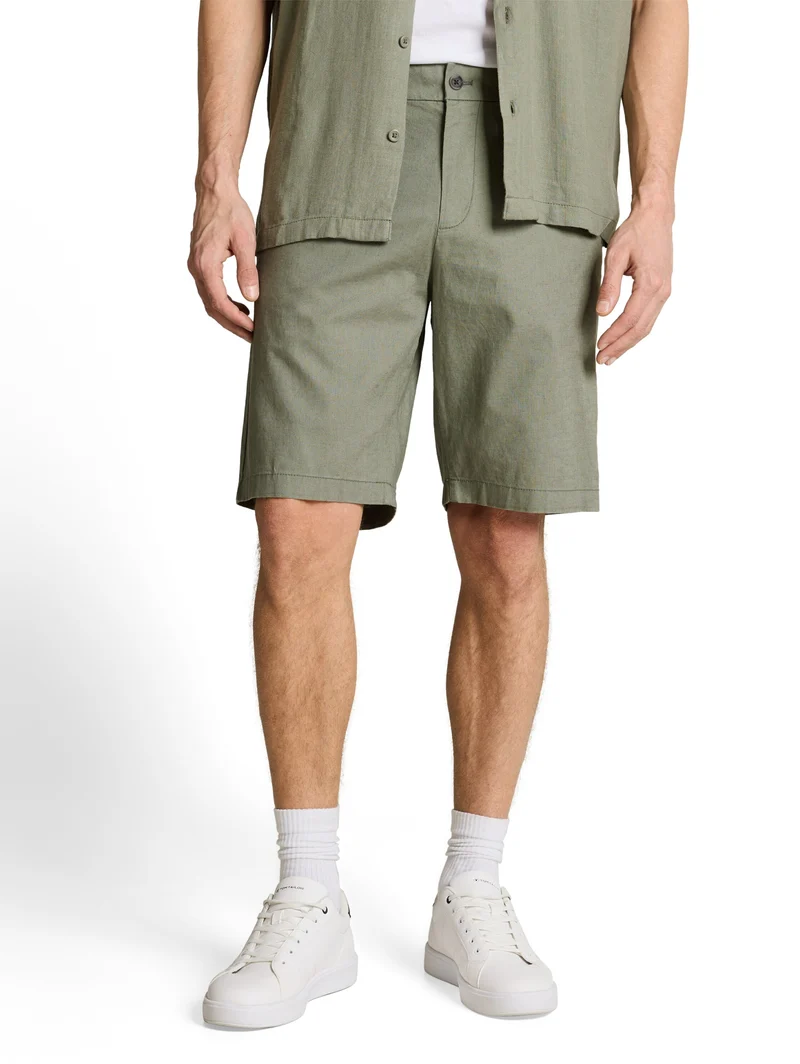 relaxed linen chino shorts, Sea Spray