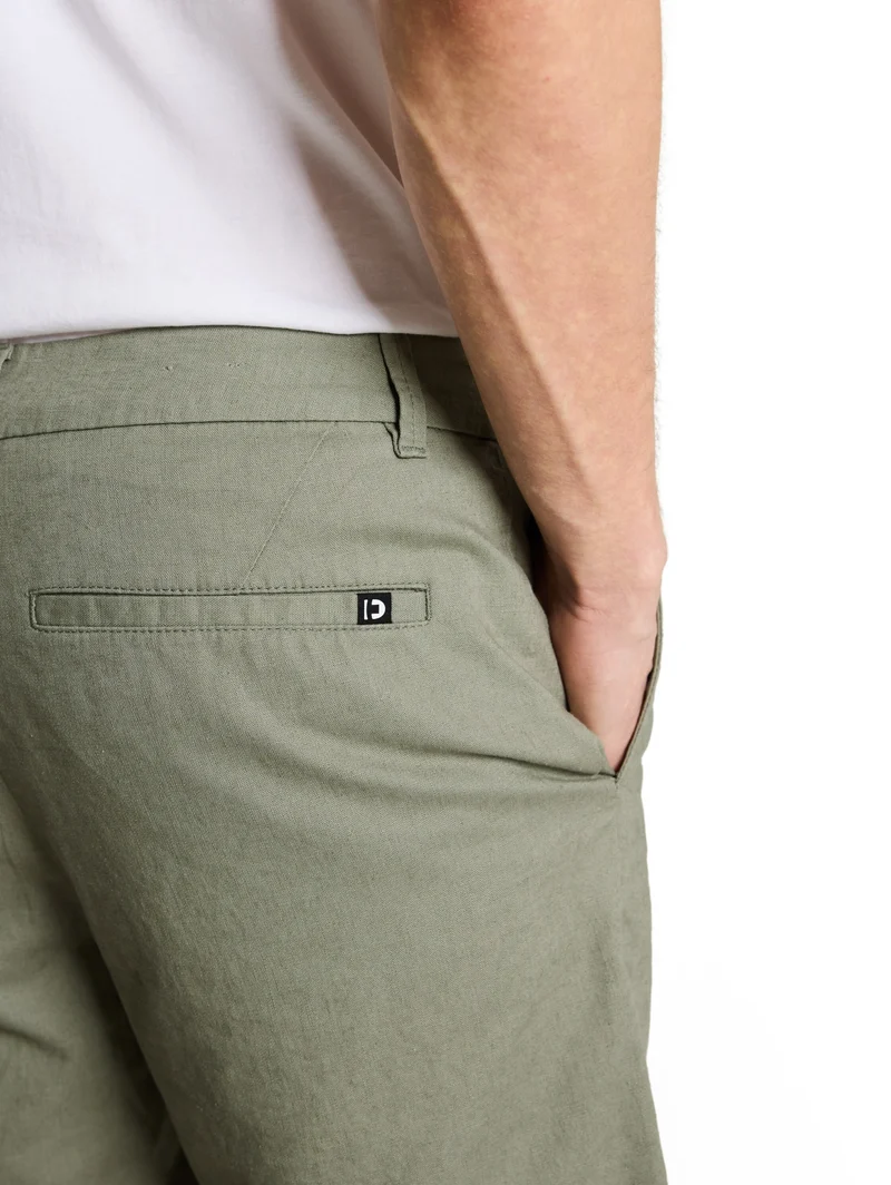 relaxed linen chino shorts, Sea Spray