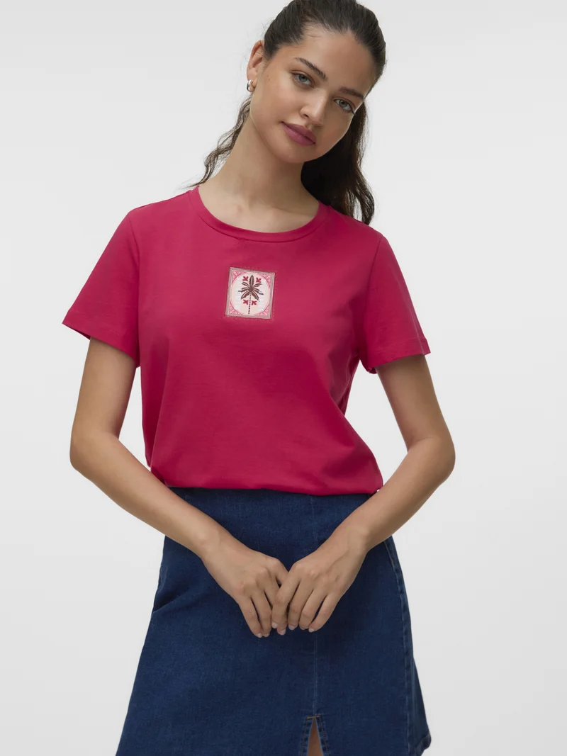 VMJOFIA SS O-NECK T-SHIRT JRS BTQ, Jazzy/PATCH 3