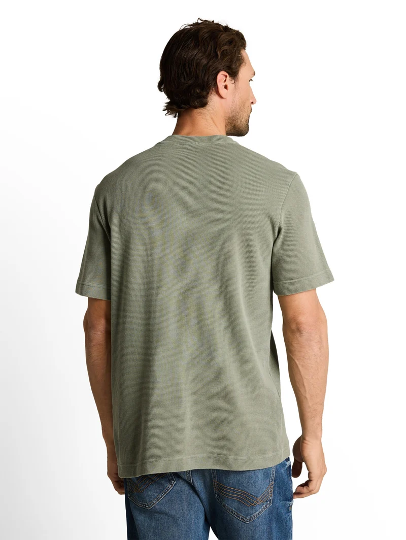 structured garment dye henley, Greyish Shadow Olive