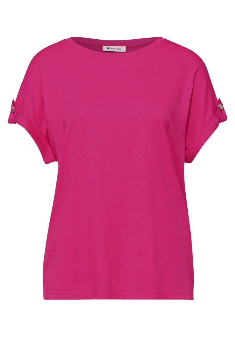 LTD QR basic shirt w.deco butt, magenta dream
