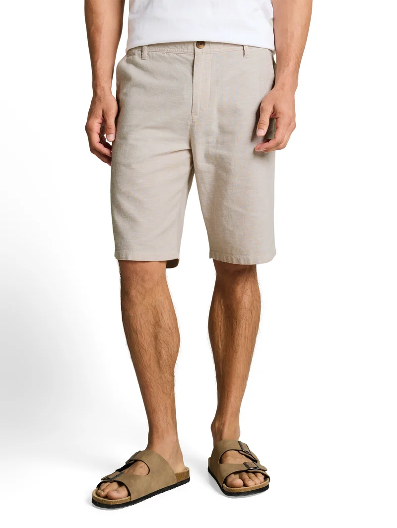 regular cotton linen chino sho, cashew beige chambray