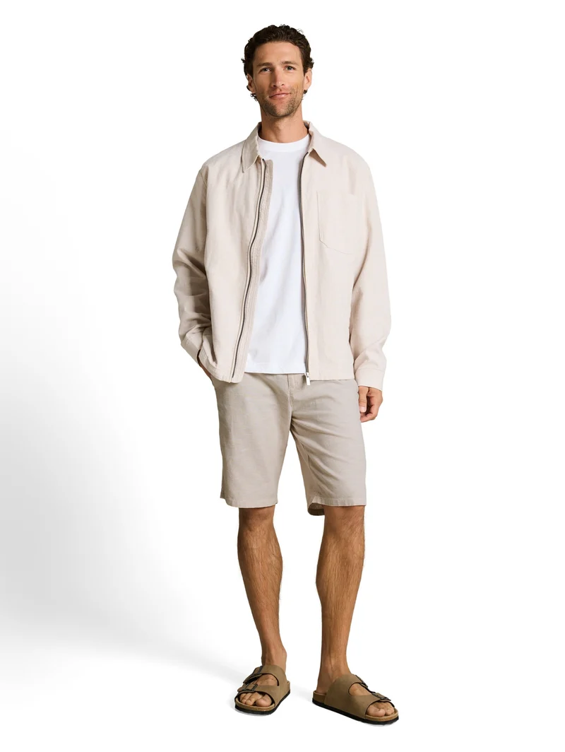 regular cotton linen chino sho, cashew beige chambray