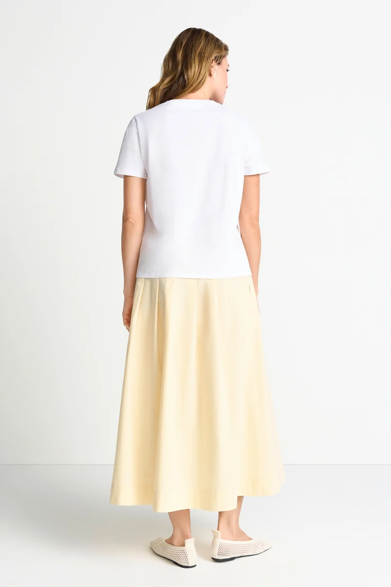 T-Shirt with Crochet Pocket, white