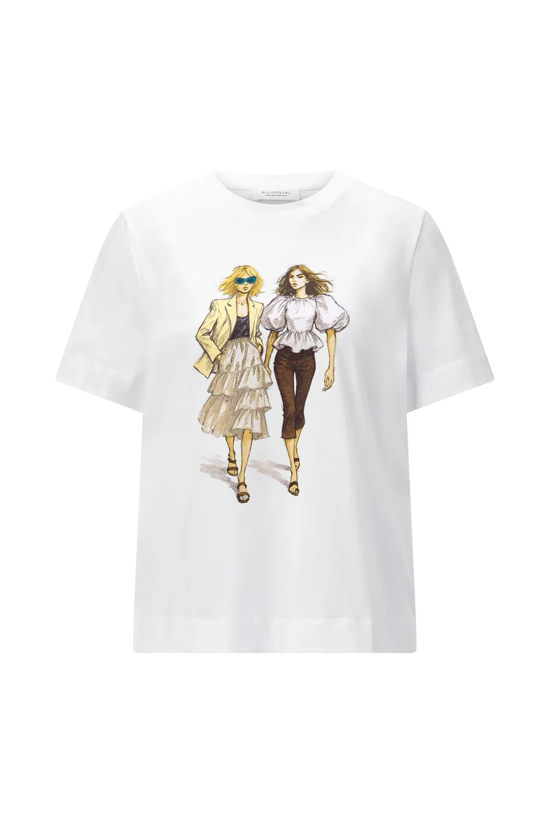 Easy Fit T-Shirt Women Print, white