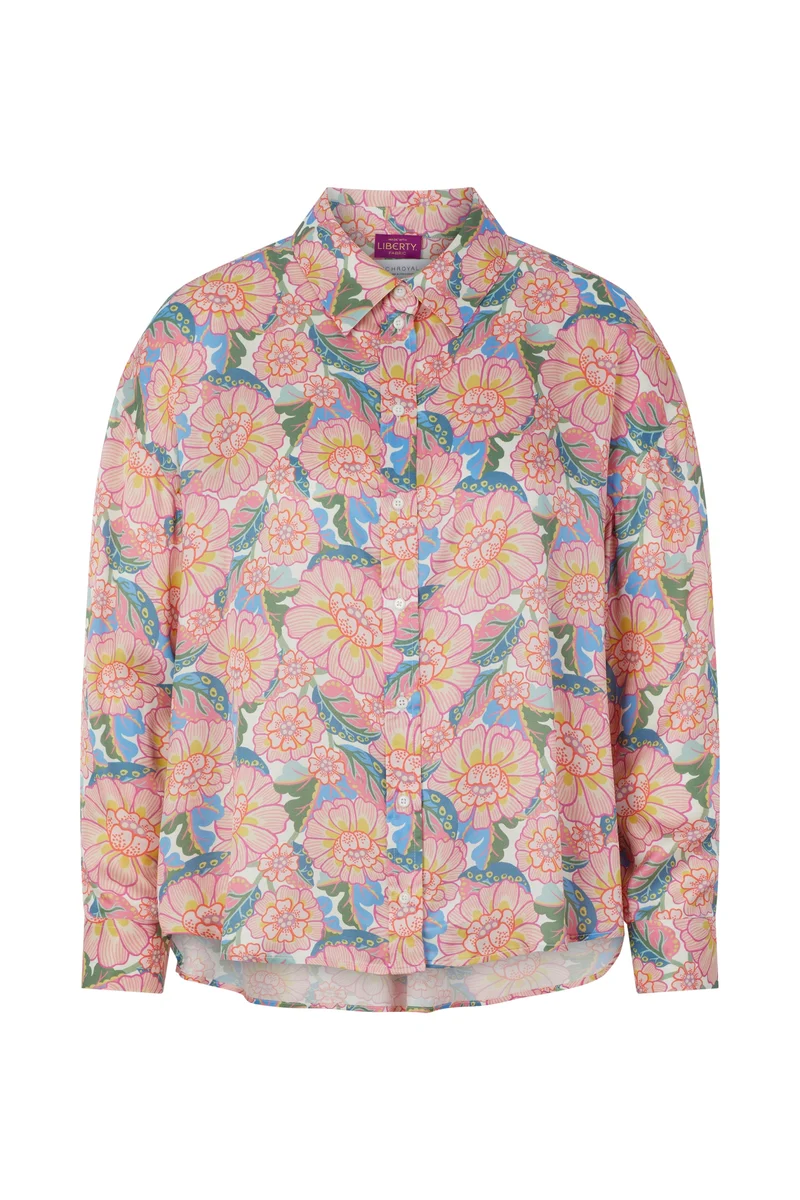 Printed Blouse, soft papaya