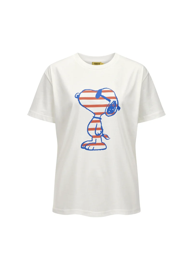 T-SHIRT COTTON UNI SNOOPY PRINT weiß-S, weiß