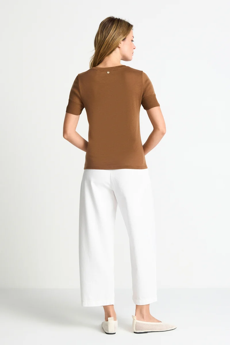 T Fineknit V-Neck Shirt, coconut bark