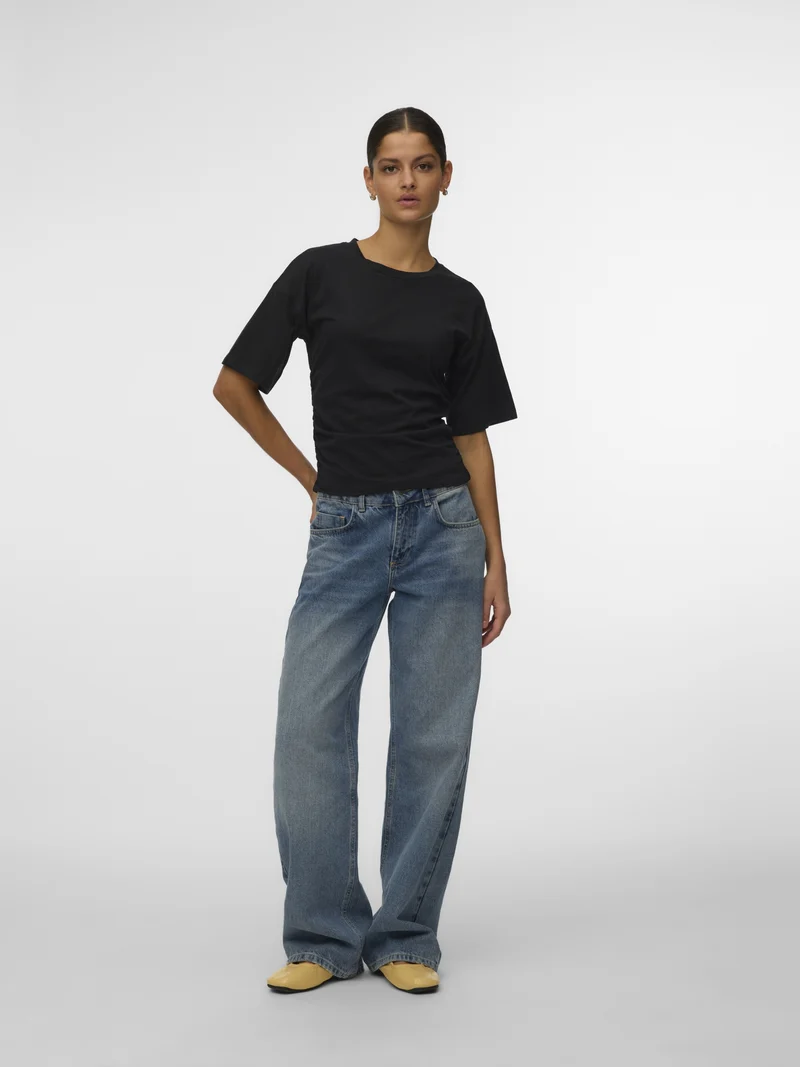 VMMIA SS ROUCHING TEE JRS, Black