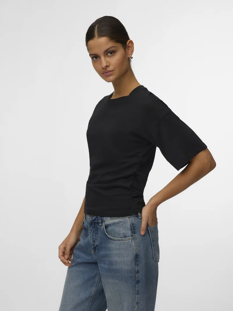 VMMIA SS ROUCHING TEE JRS, Black
