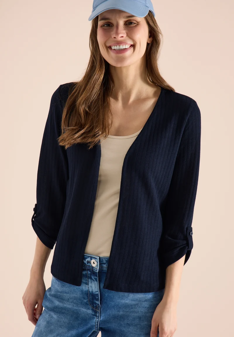 Open Knit Jacket, universal blue