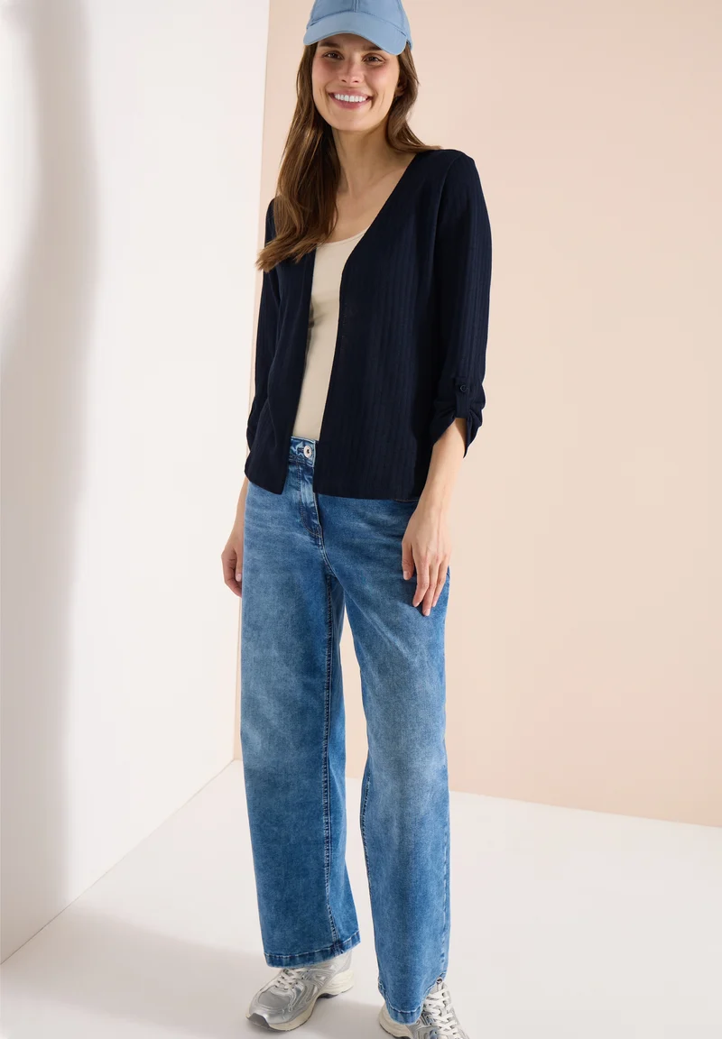 Open Knit Jacket, universal blue