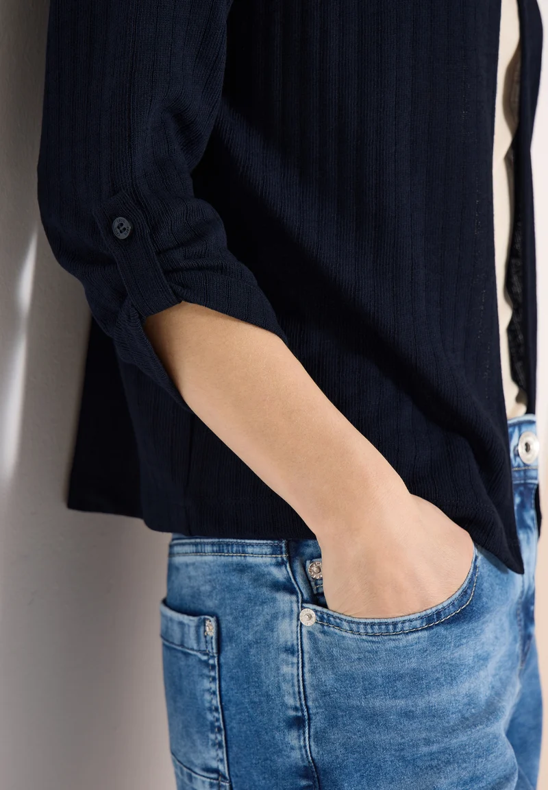 Open Knit Jacket, universal blue