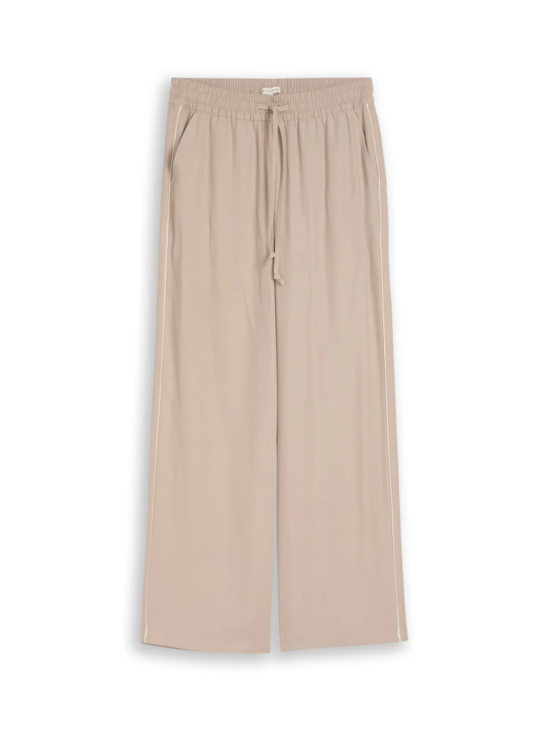 fluent loose fit wide leg pant, soft taupe grey