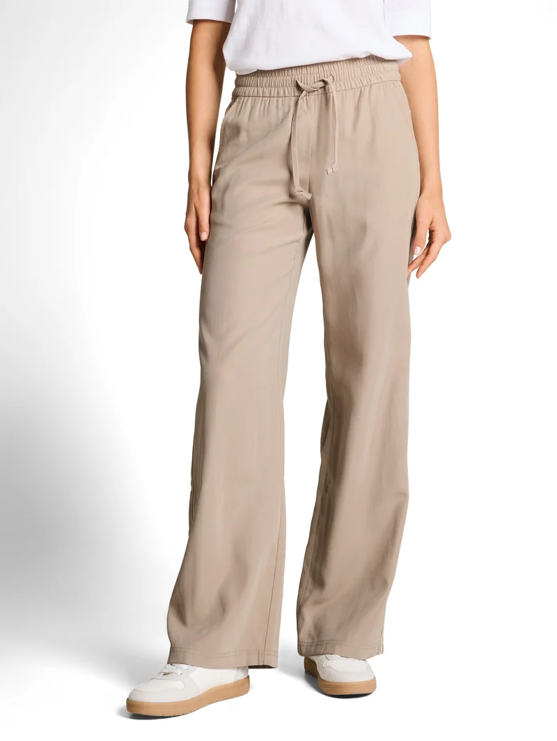 fluent loose fit wide leg pant, soft taupe grey