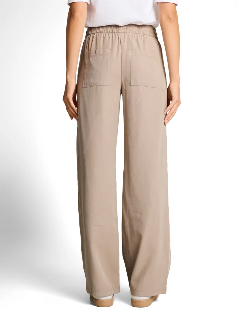 fluent loose fit wide leg pant, soft taupe grey