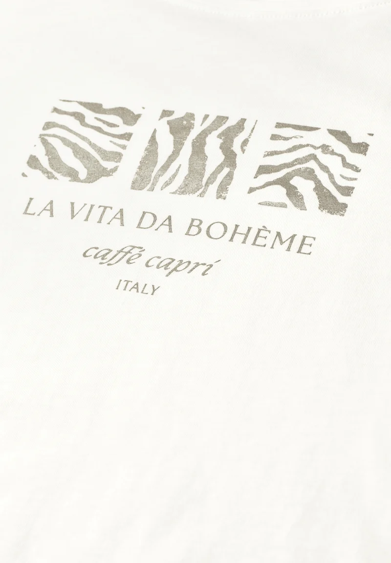 LTD QR basic pearl print shirt, off white