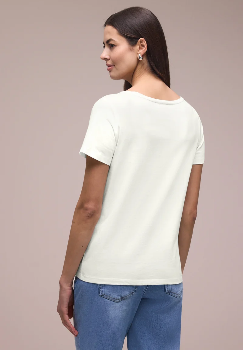 LTD QR basic pearl print shirt, off white