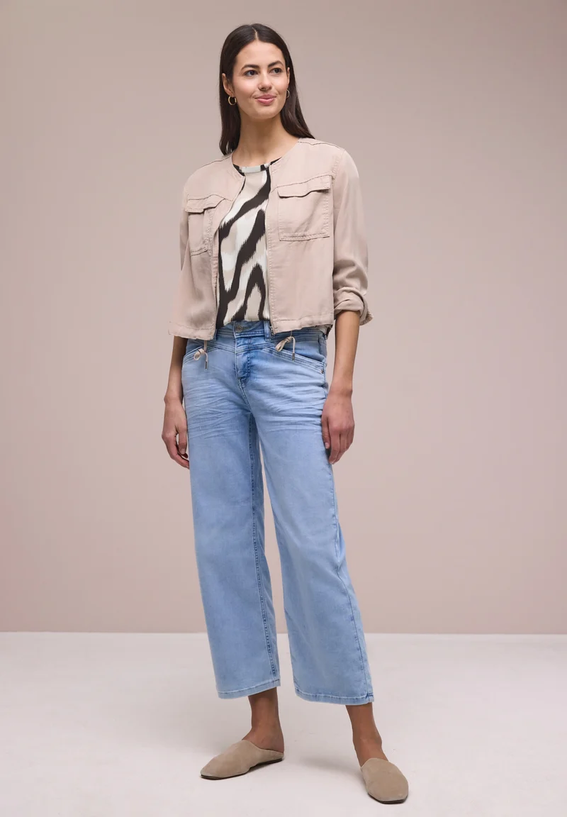 Roundneck shirtblouse w tape d, espresso brown