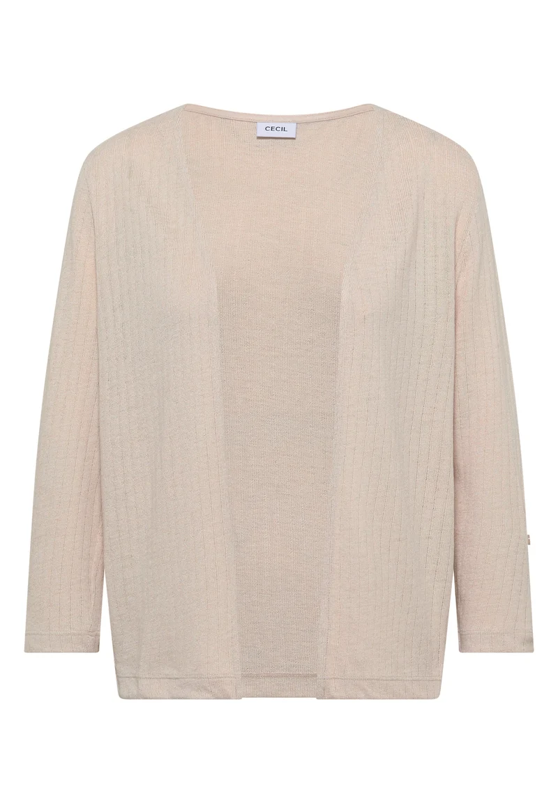 Open Knit Jacket, pearl beige