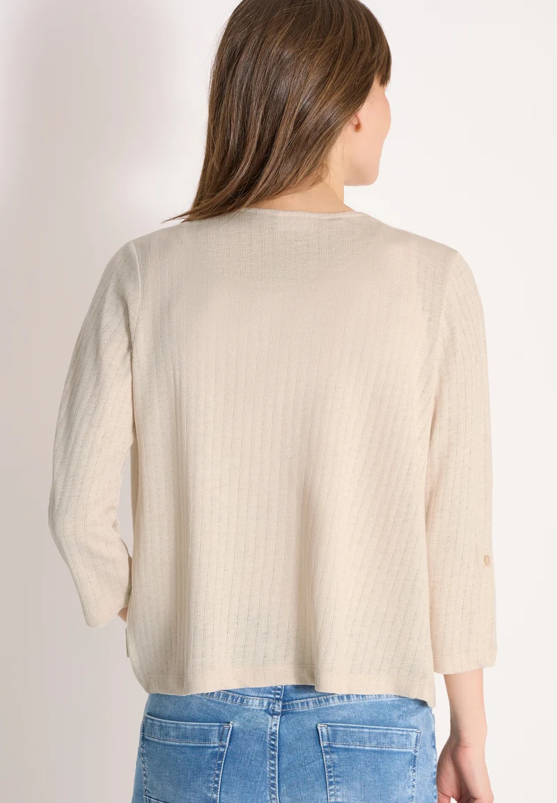 Open Knit Jacket, pearl beige