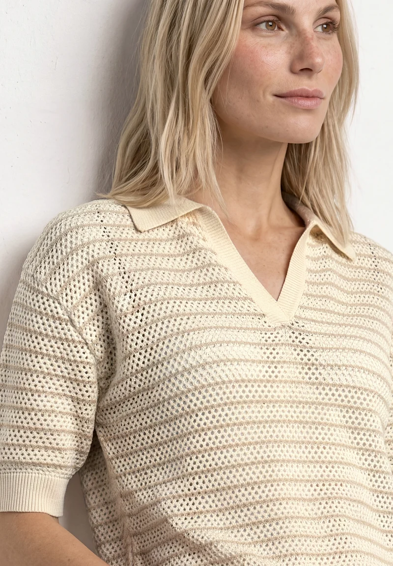 polo sweater stripes, soft beige