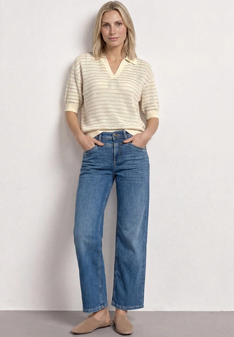 polo sweater stripes, soft beige