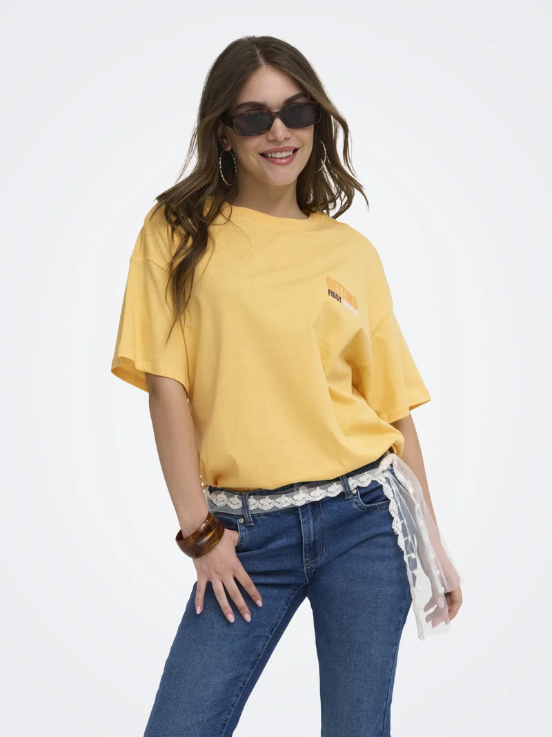 ONLMILA S/S PRINT BOX JRS, Sunburst/Mila fig front + back prin