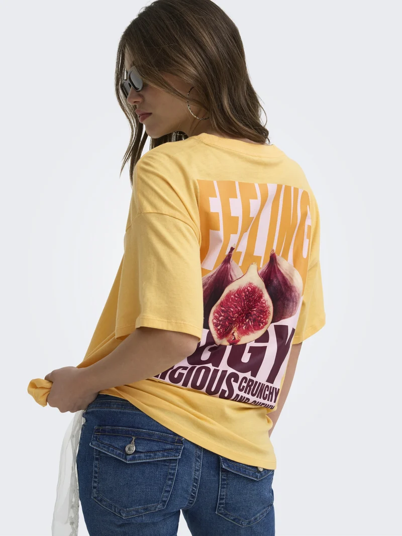 ONLMILA S/S PRINT BOX JRS, Sunburst/Mila fig front + back prin