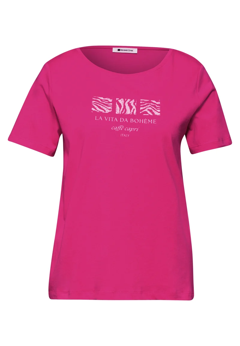 LTD QR basic pearl print shirt, magenta dream