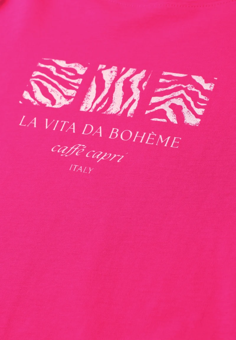 LTD QR basic pearl print shirt, magenta dream