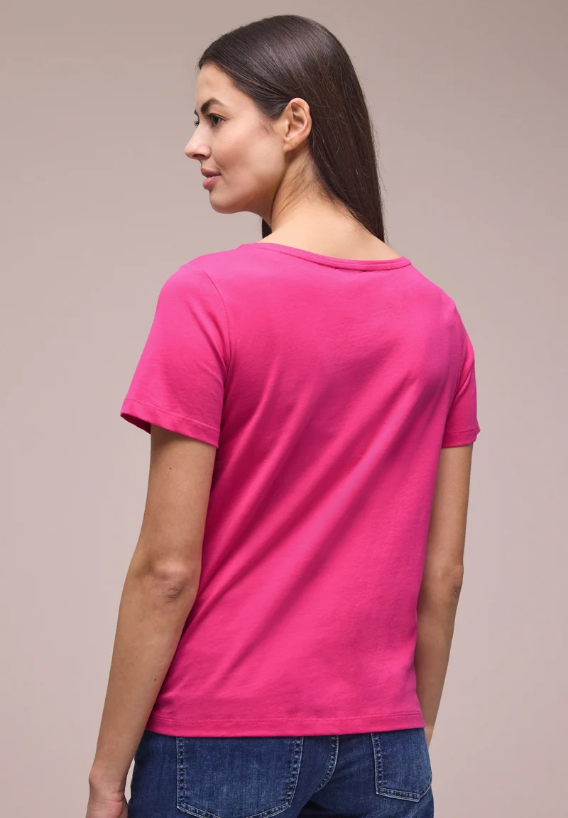 LTD QR basic pearl print shirt, magenta dream