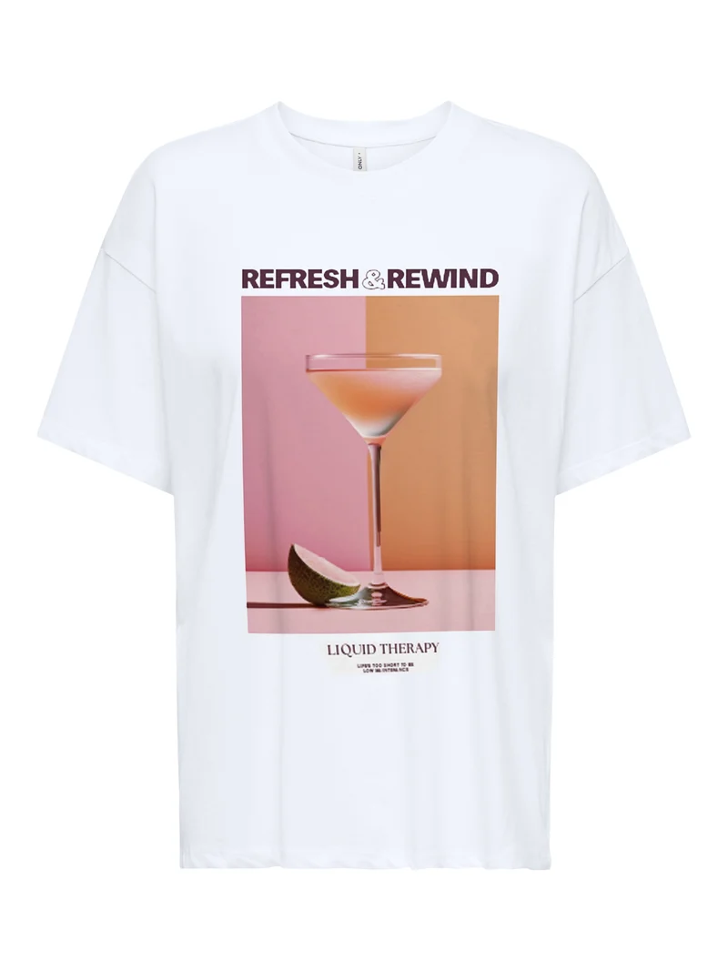 ONLVIVVI S/S LOVELY TOP JRS, Bright White/Refresh