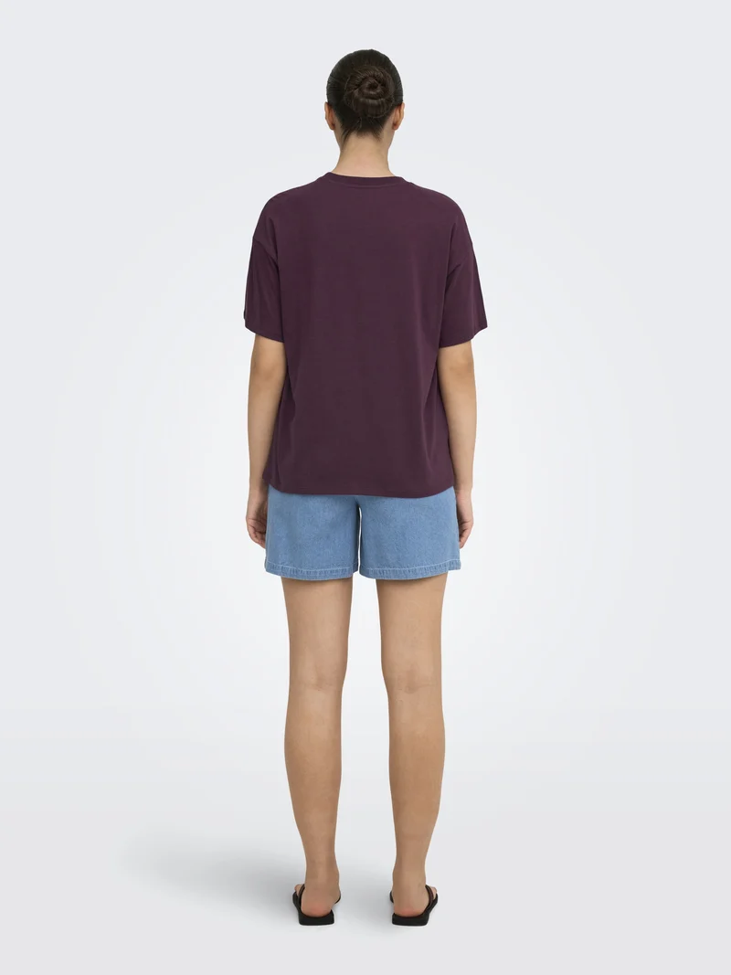 ONLMILA S/S PRINT BOX JRS, Grape Wine/Mila coney island front