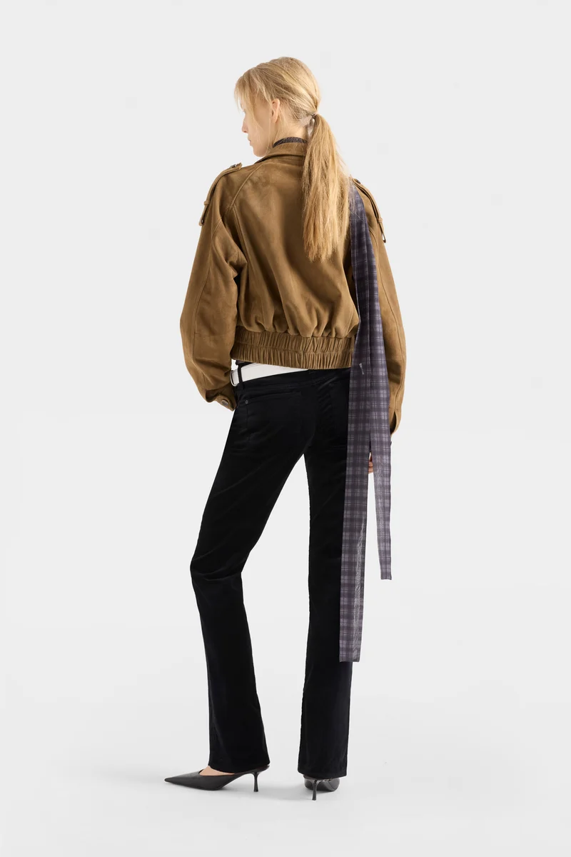 AVIATOR JACKET in Suede Chestnut