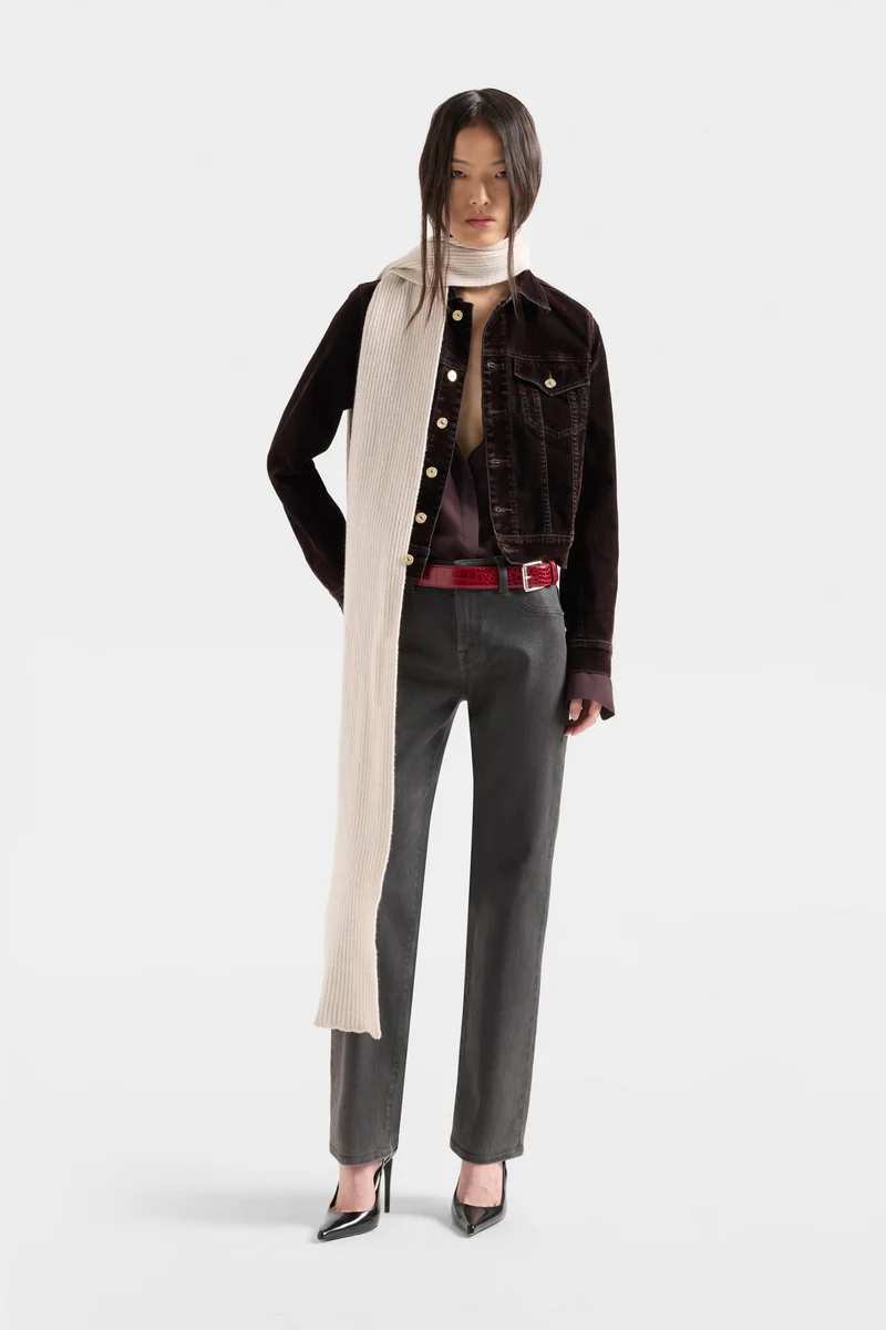 ADI TRUCKER JACKET in Flock Denim Brown